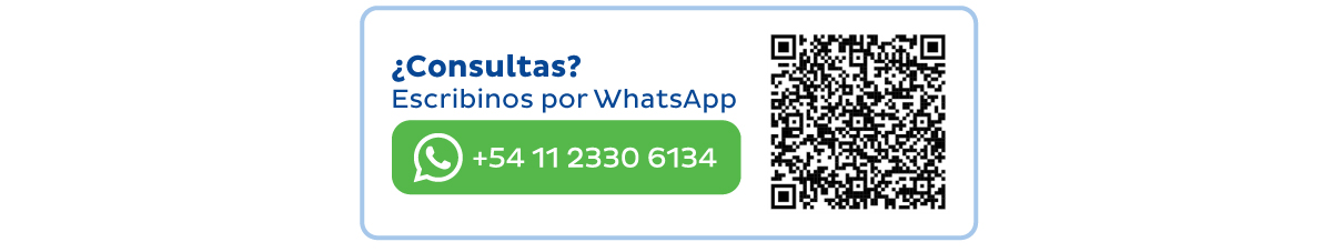 ¿Consultas? Escribinos por Whatsapp +54 11 2330 6134