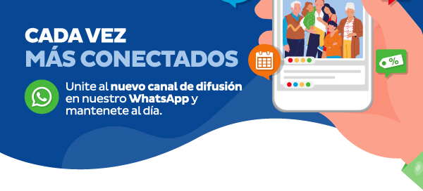 Cada vez más conectados | Unite al nuevo canal de difusión en nuestro WhatsApp y mantenete al día.