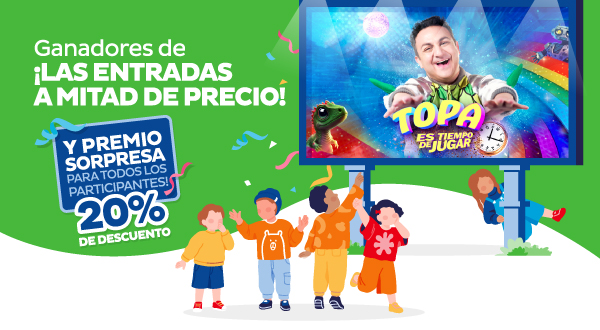 Ganadores de ¡Las entradas a mitad de precio! | Y premio sorpresa para todos los participantes! | 20% de descuento